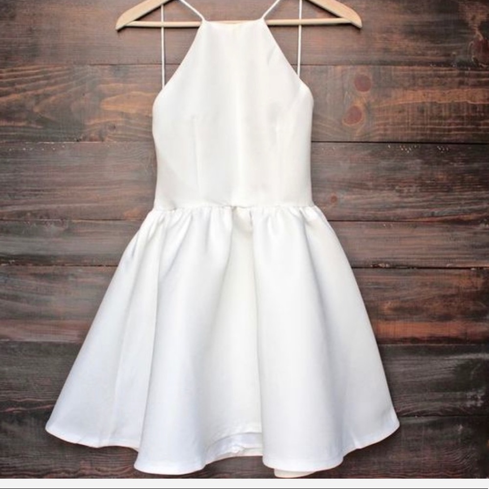 White Homecoming Backless Dress